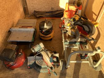 Chopsaw air compresor table saw