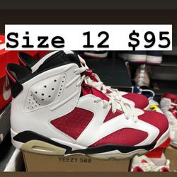 Jordan Retro 6s Carmines Size 12 Men 