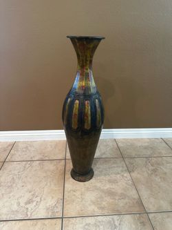 33” metal vase