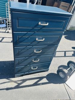 Used Blue 5 Drawer Chest $150