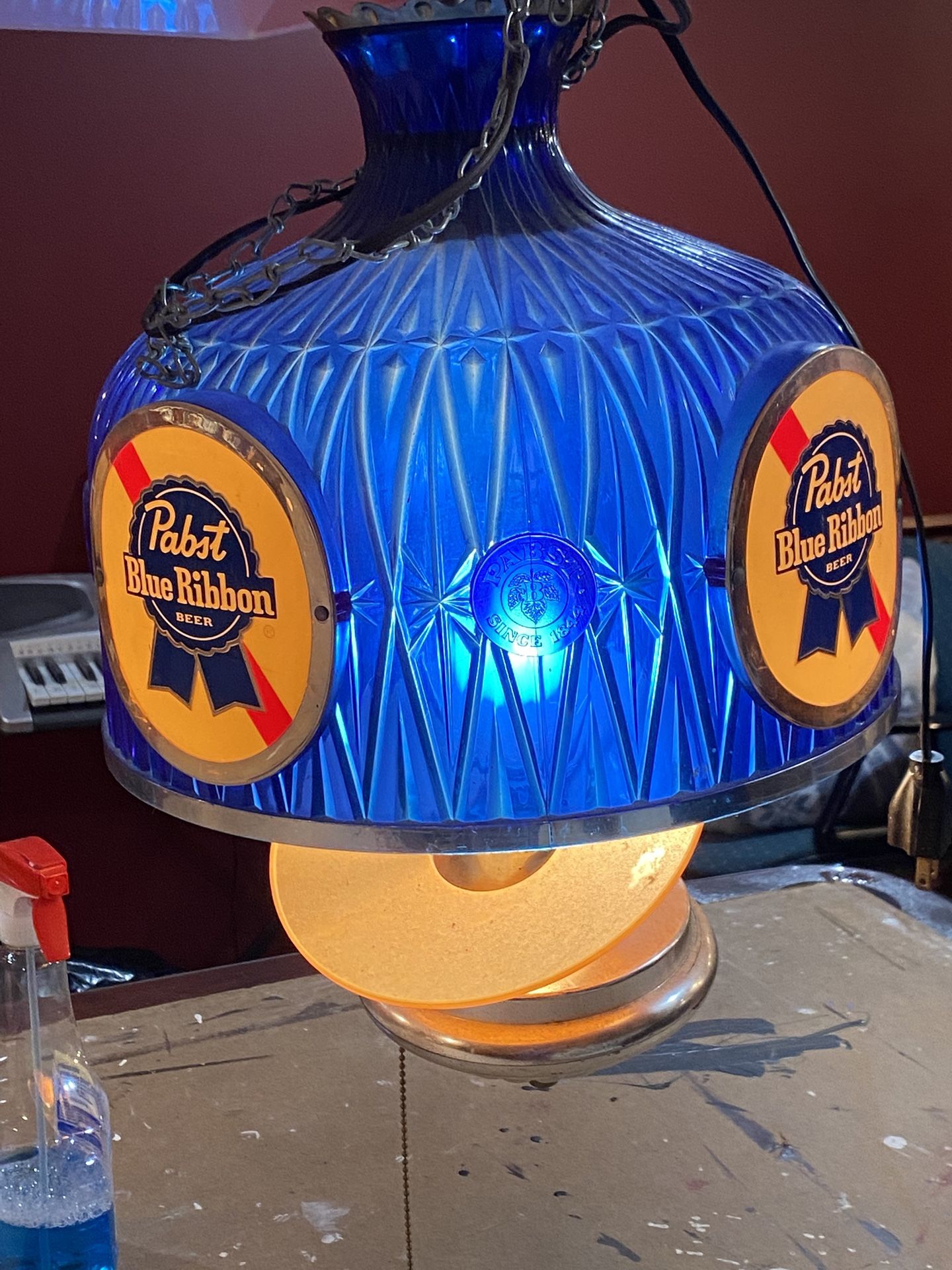 Papst Blue Ribbon Hanging Light Fixture