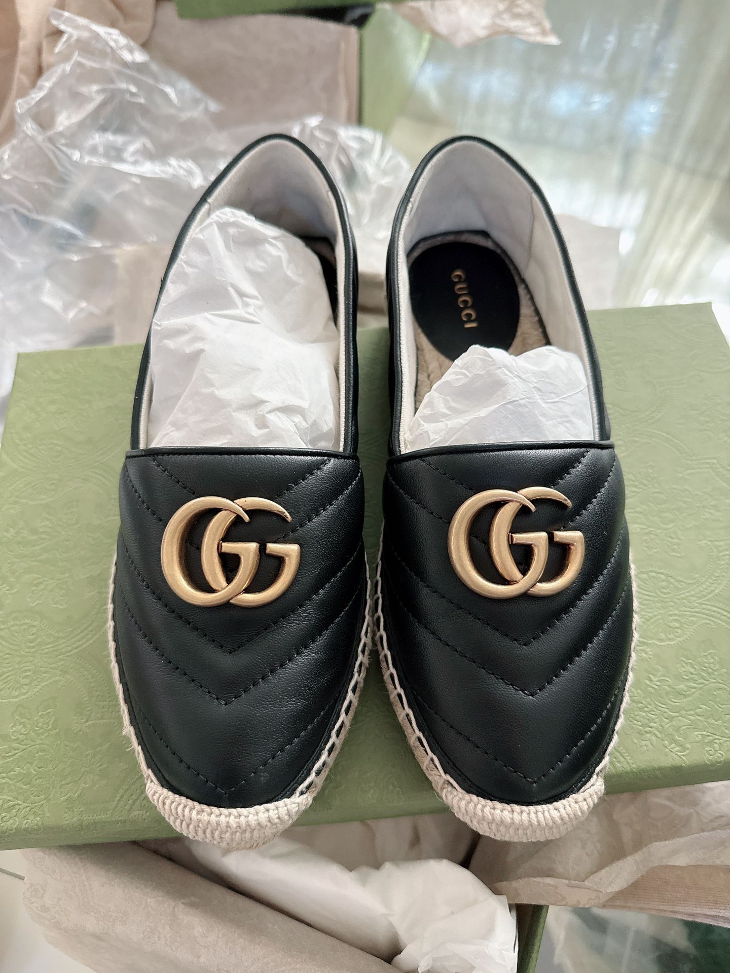 New-Gucci Double G Espadrille (size 35)