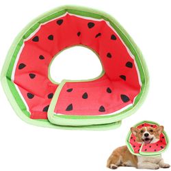 Soft Dog Cone Collar for Dogs After Surgery, Adjustable Dog Recovery Cone Collar for Medium Small Puppy Dogs and Cats to Stop Licking (Watermelon Smal