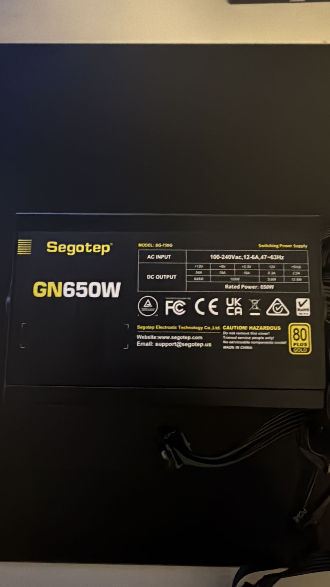 Segotep 650W 80 Plus Gold Certified Non-Modular ATX Power Supply