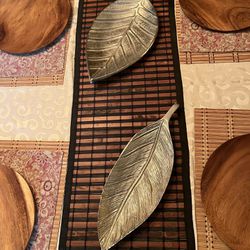 Silver Leaf Plates As Decor 