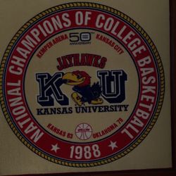 Authentic  1988 Kansas university Jay Hawk Basketball 50th Anniversary National Champions Basketball 
