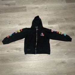 Multicolor chrome hearts zip up