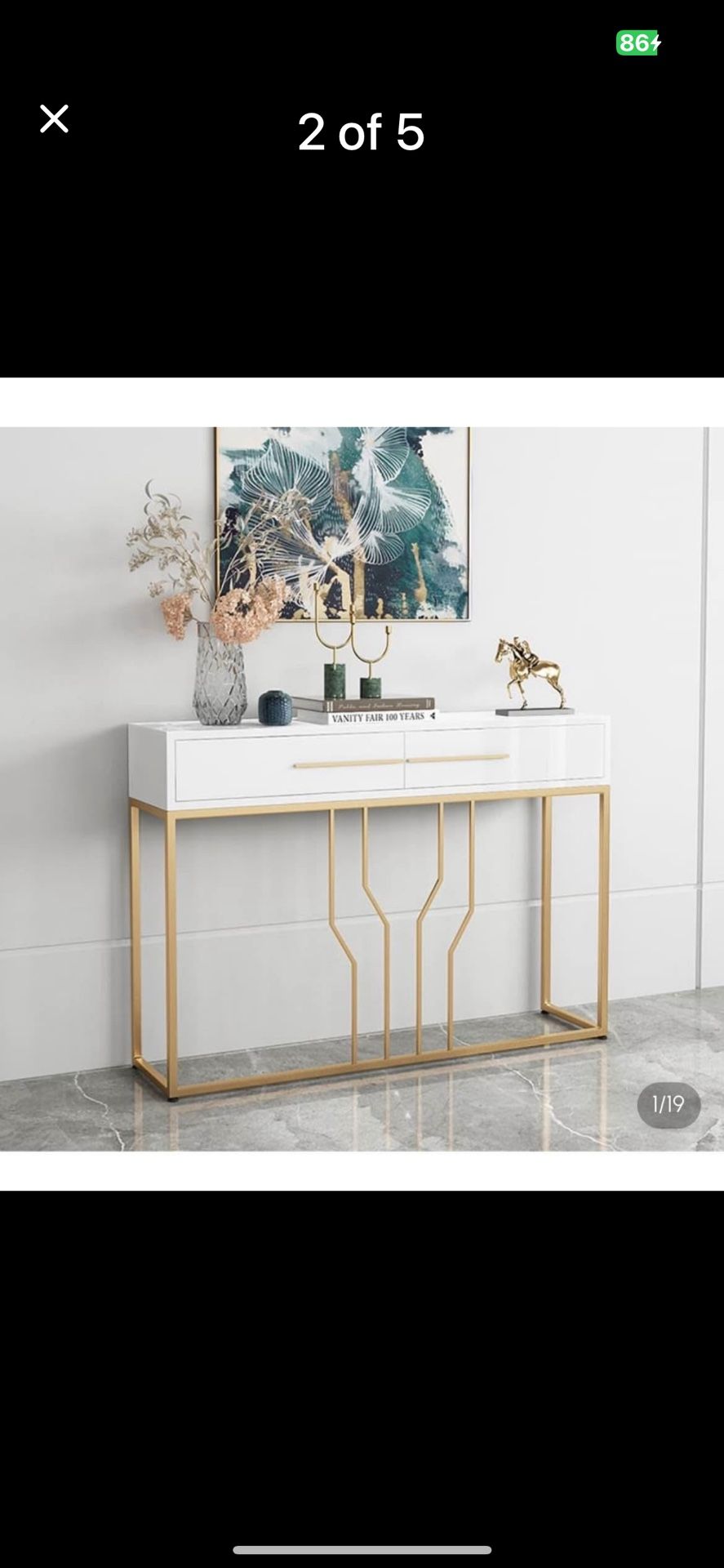 32" Modern Narrow White Console Table With Storage Wood Entryway Table With Drawers