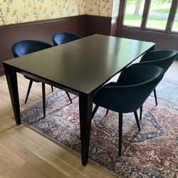 Crate And Barrel Black Table W/ Extender