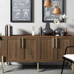 Walnut Finish Mid-century TV Stand Media Console