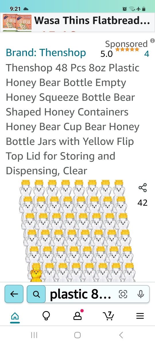 12 8 OZ BrAND NeW Honey BEAR Jars PLASTIC