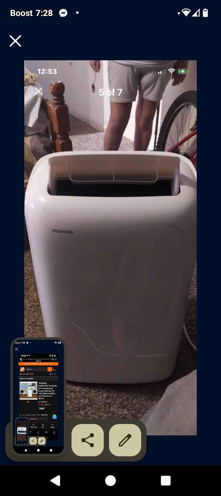 8000 BTU Portable Air Conditioner And Dehumidifier Controls Through Your Cell Phone And Amazon Alexa