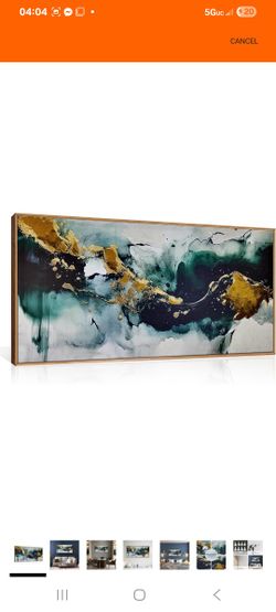Green and Gold Marble Wall Painting,Textured Black and White Watercolor, Modern Brush Stroke Artwork