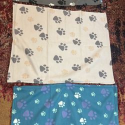 Luciphia 3-Pack Fleece Pet Blankets Small 23x26” – Grey, Beige, Blue