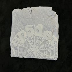 size medium grey sp5der hoodie 