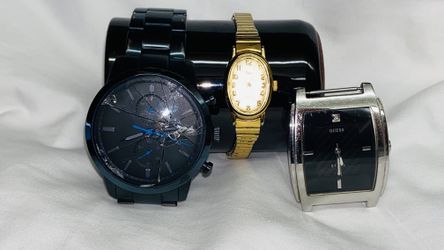 Fossil Watch, Timex Watch,Guess Watch ( Lot Of 3 Watches Non Working Models Fossil Watch Has A Broken Screen)