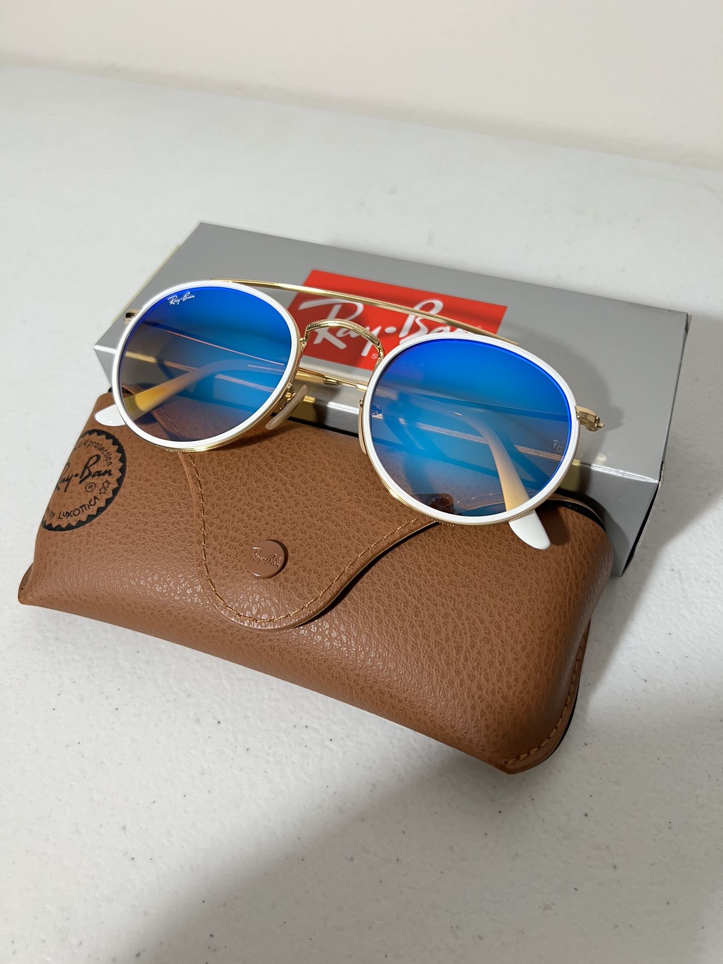Double Bridge Round NEW RayBan Sunglasses with original Ray