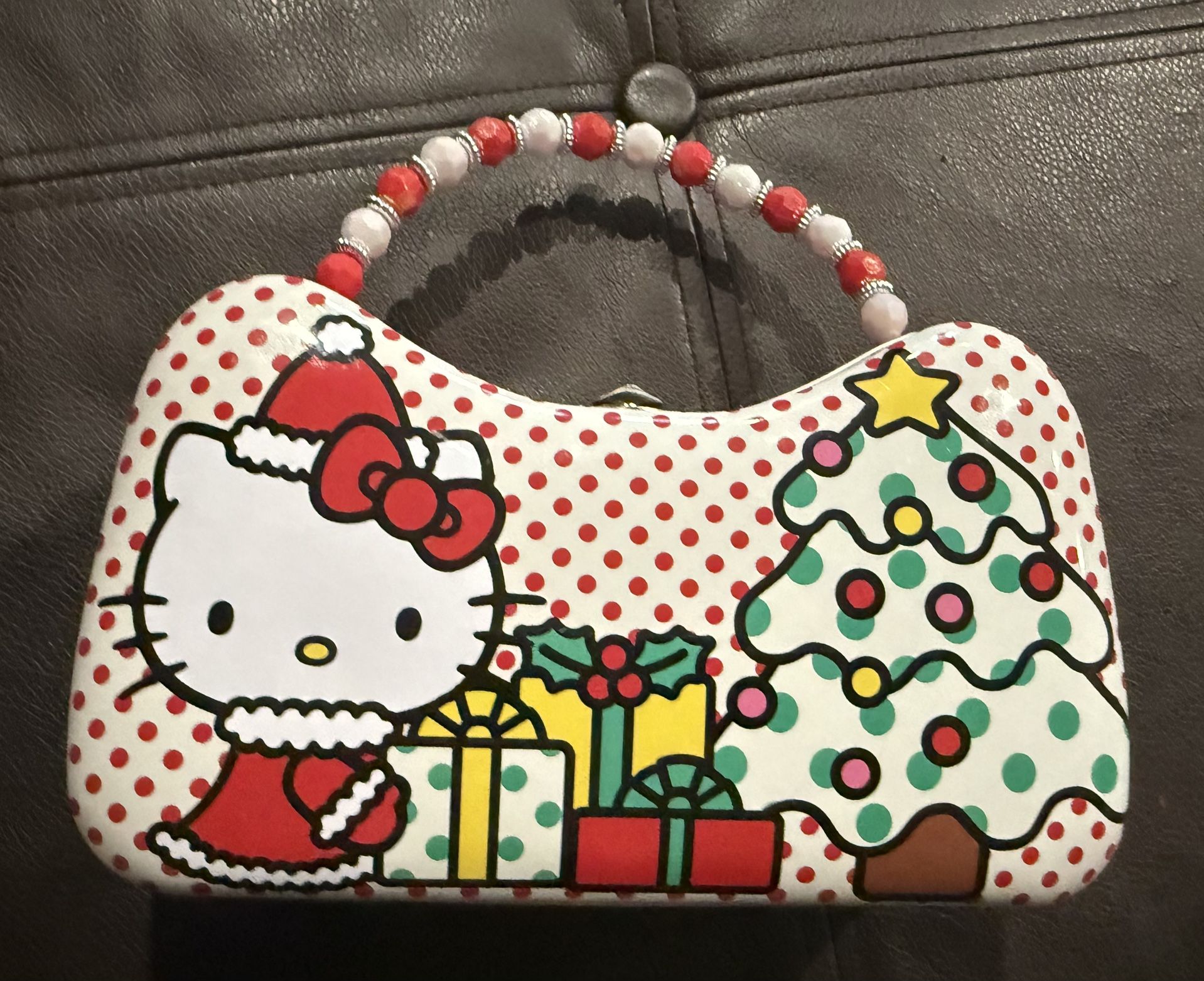 NWOT Hello Kitty Christmas Holiday Metal Tin Purse Bag 2023 Sanrio