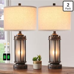 Set of 2 Farmhouse Lamps for Living 