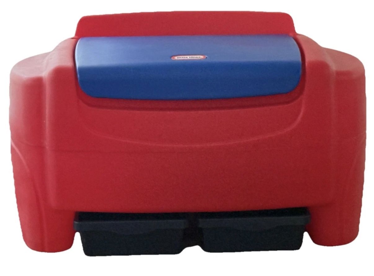 LITTLE TIKES TOY CHEST BIN STORAGE WITH DRAWERS RED BLUE LARGE BOX