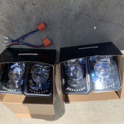 Chevy c10 1980-1987 Led black projector headlights