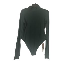 Women’s Green Bodysuit turtleneck Stretchy material  Size XL