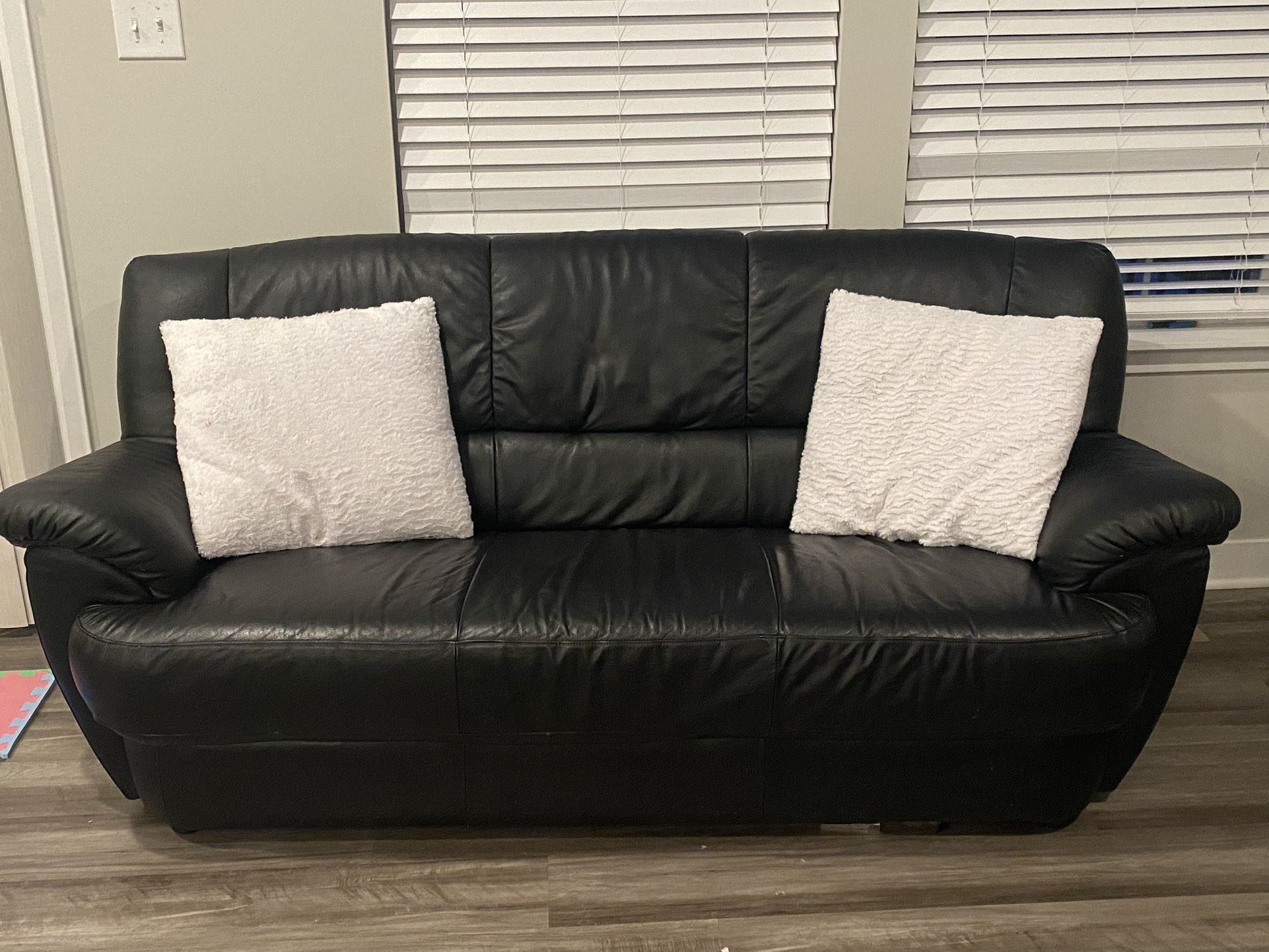 Leather couch and love seat set 