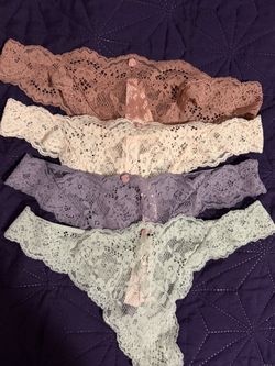 Lace Thong Panties Set of 4