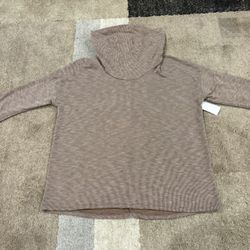 Green Envelope Tan Cowl Neck Sweater Sz M