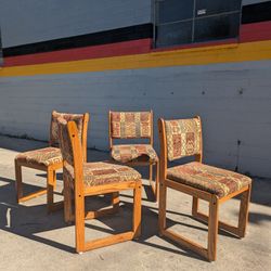 Vintage 1970s Scandinavian-Style Dining Chairs — Set of 4