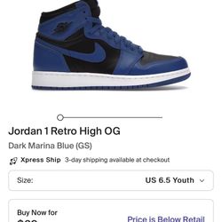 Jordan 1 Youth 6.5 
