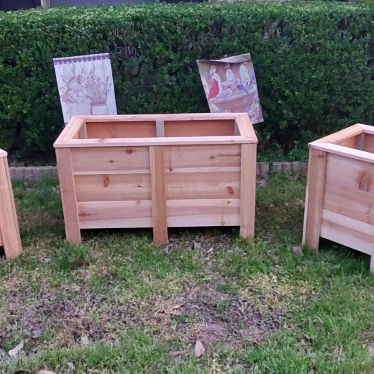 3 Pc Set Cedar Planter Boxes