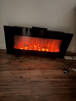 34” Electric Fireplace w/ Remote – Wall Mount or Freestanding