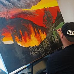 Firefighter dedication Original Painting 
