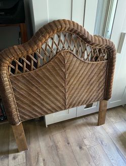 Rattan twin headboard
