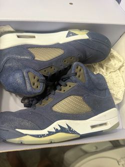 Air Jordan 5 Retro Navy Suede Sneakers