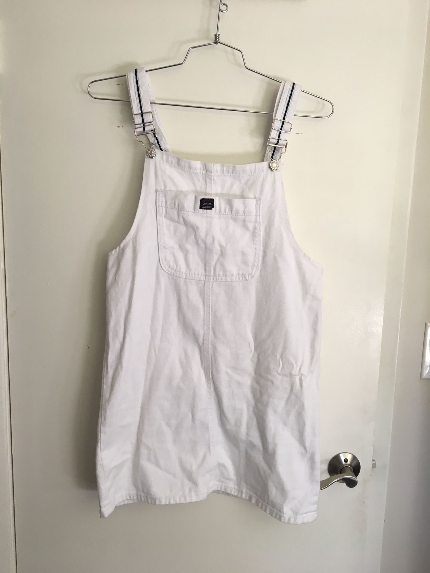 White overall dress, size medium