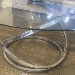 Glass Coffee Table- 2- End Tables-2- Lamps And Curio 