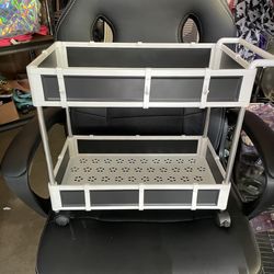 2 Tier Utility Rolling Cart With Handle 