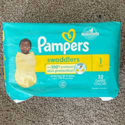 32 Pampers Swaddlers, Size 1