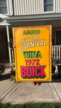 Amoco New Car Carnival 1972 Buick Promotional Sign
