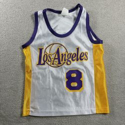 Vintage Kobe Bryant #8 Los Angeles Lakers Toddler 2T Yellow Jersey Made USA#2B