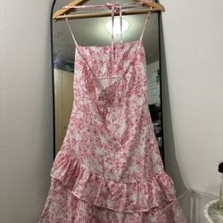 Pink Floral Summer Dress