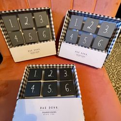 Rae Dunn Wood Numbered Drawer Knobs! Cute For Nursery Or Kids Room, Office Laundry, Fun Hardware! Can Easily Paint And Change The Look !!