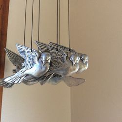 Pewter Bird Wind Chimes  New