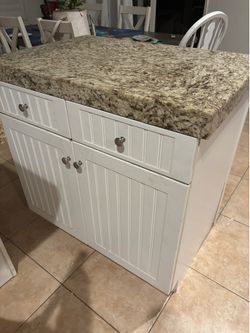 Two cabinets detached with granite tops