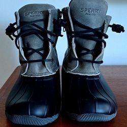 Sperry Topsider Leather Rubber Boots Size 8
