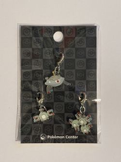 Magnemite Magneton Magnezone Metal Charm Key Chain Set Pokémon Center Japan