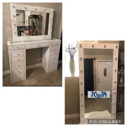 Vanity Set With Full Body Mirror 