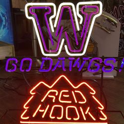 Red Hook Washington Huskies Neon Beer Sign